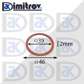 Дифтунга Ø 39 х Ø 46 х 2 mm медна